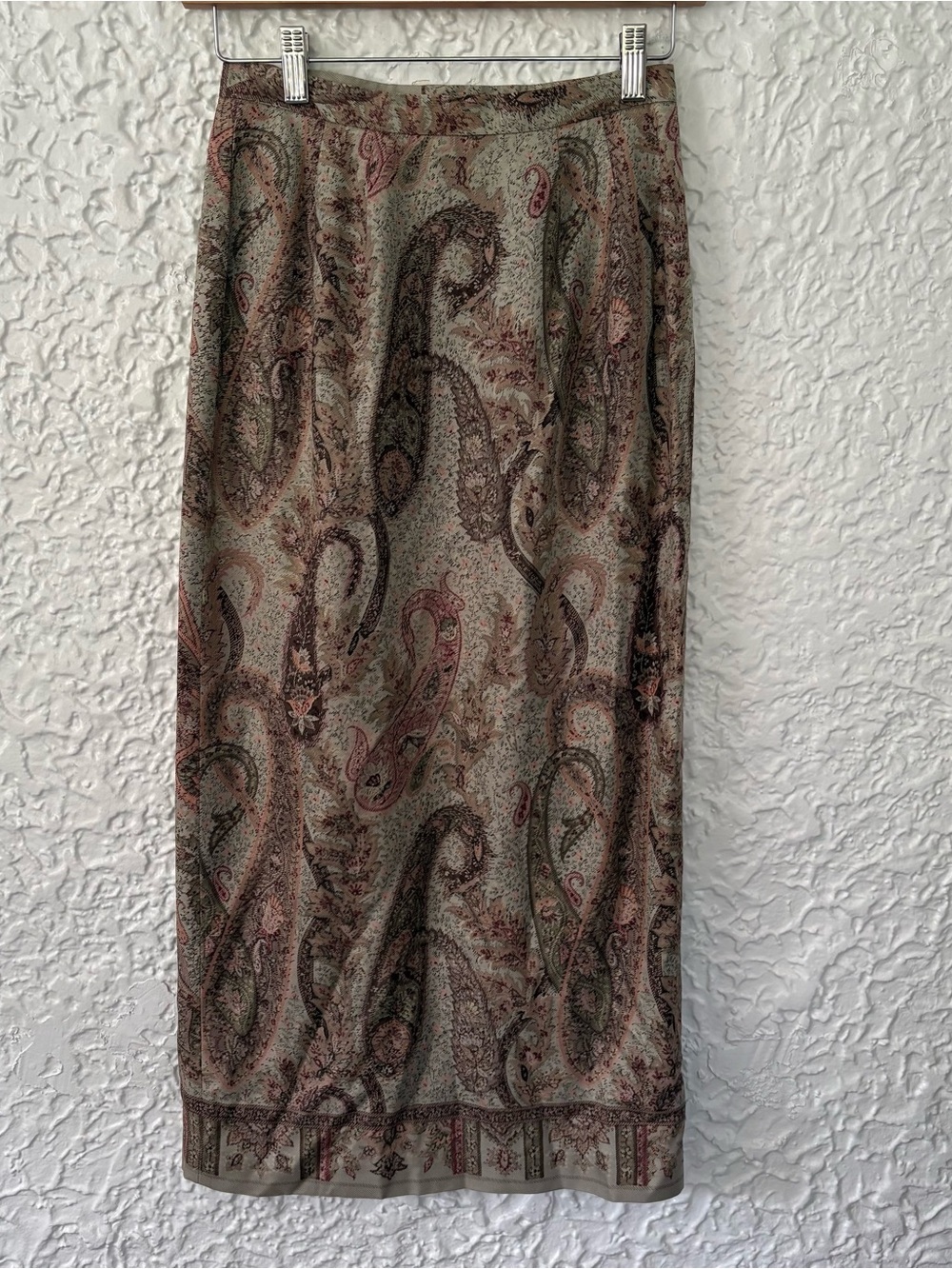 Vintage Talbots Silk Paisley Wrap Skirt Size 2 - Picture 3 of 8